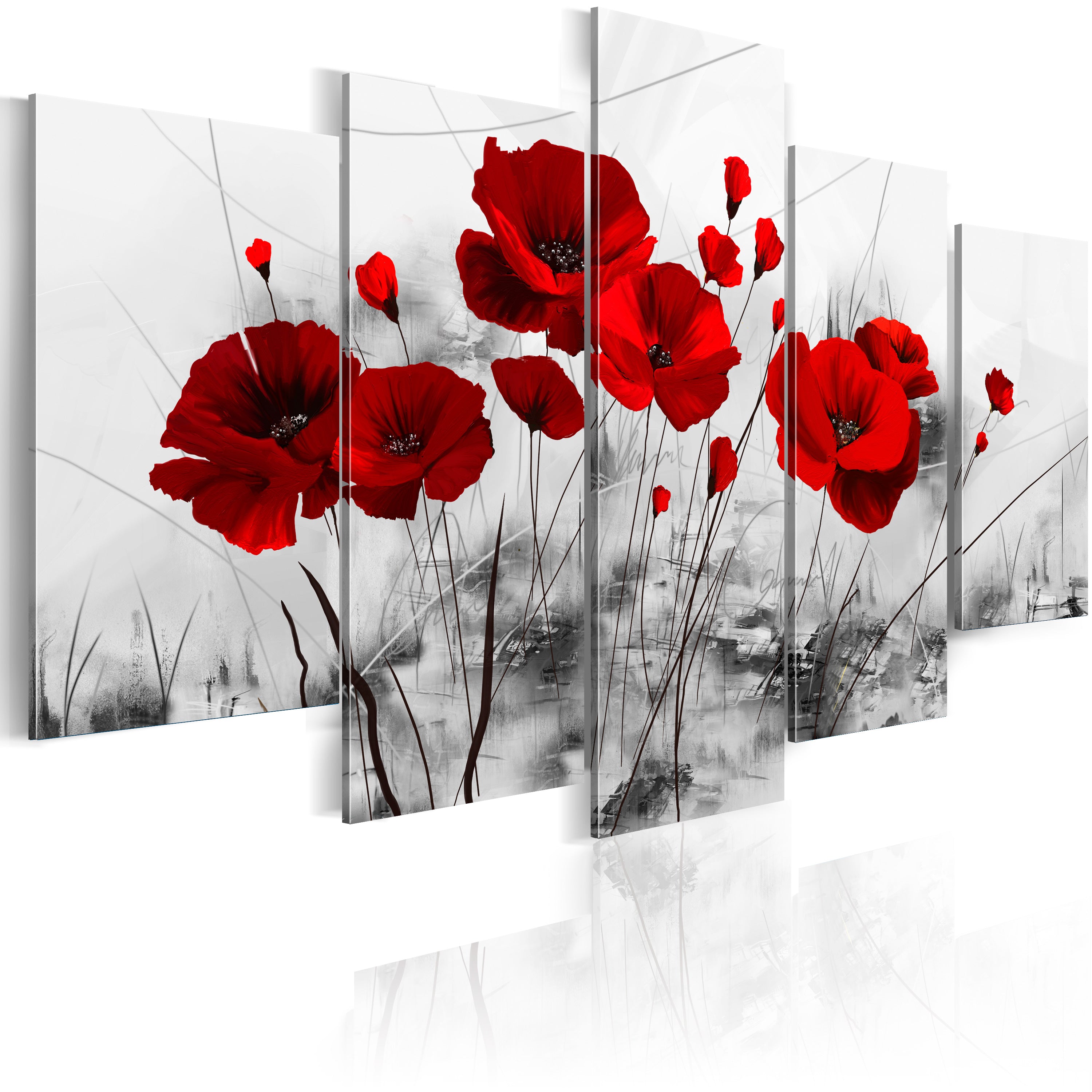 Tableaux en verre acrylique décoration murale en 5 panneaux motif Rêve  d'automne 100x50 cm