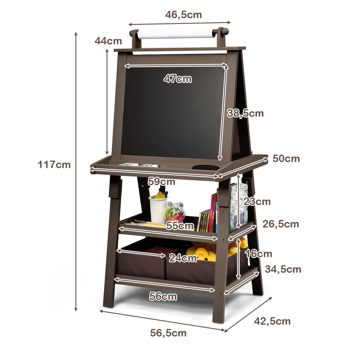 DREAMADE Tableau de Dessin Magnétique avec Chaise pour Enfants